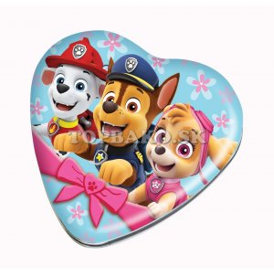 Paw Patrol Heart Shaped Tin with jelly 80g